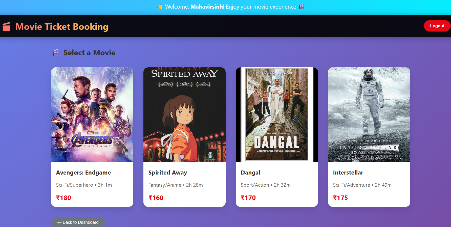 Movie Ticket Booking